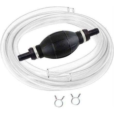 Pompe de transfert de carburant manuelle portable à haut débit avec tuyau de siphon de 2 m pour gaz, essence, diesel, huile, liquides et réservoirs à poissons. (1/4)