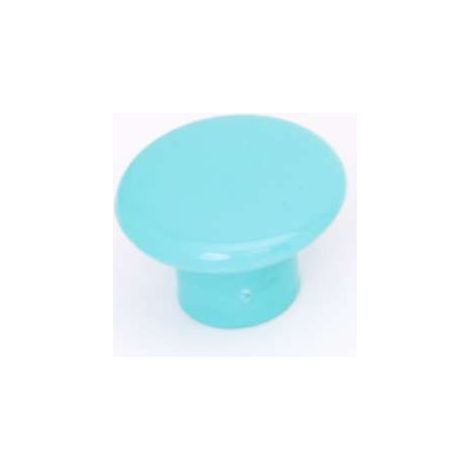 Pomolo piatto in plastica azzurro 30 mm