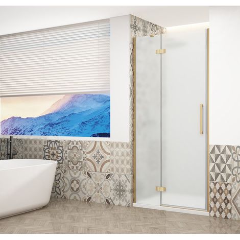 Porte de douche TRINITY GOLD MATT 900 mm, verre mat, gauche (1/4)