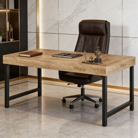 Bureau informatique design rustique élégant, bureau, table de conférence, bureau home office (table uniquement) (1/5)