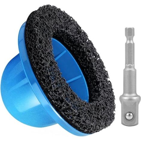 Rectificadora de bujes de rueda de 15 cm, Con accionamiento cuadrado de 1/2", Cepillo profesional para bujes de rueda, Eliminador de óxido, Azul (1/5)