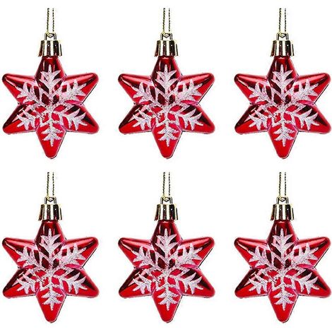 Décoration de sapin de Noël étoile rouge, pendentif, accessoires de décoration, A-- (1/5)