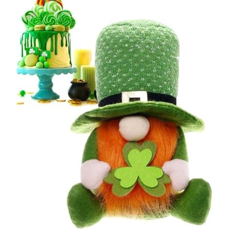 Générique Décorations de la Saint – Portable Modern Patrick, Peluche Gnomes, Décor Plateau à Plusieurs, Niveaux Nain sans Visage Lutin Multipurpose Outdoor Indoor Utility Versatile (1/5)