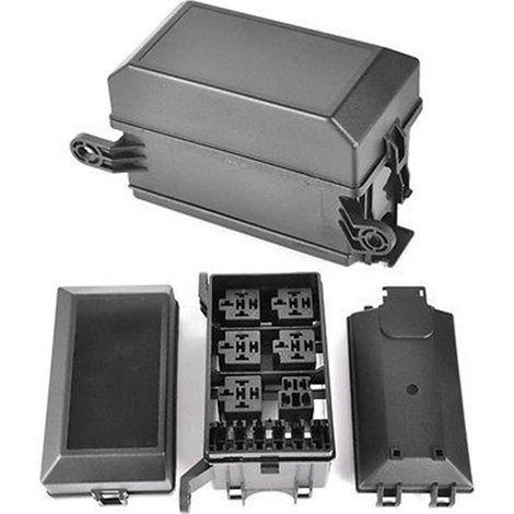 Lot de 2 boîtes à fusibles 6 voies avec borniers – Relais intégrés pour circuit électrique automobile – Sécurise l’installation (1/5)