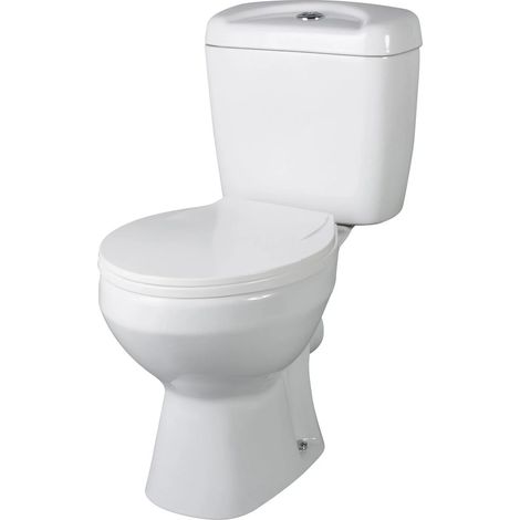Nuie Melbourne Close Coupled Toilet with Push Button Cistern - Standard Seat (1/8)