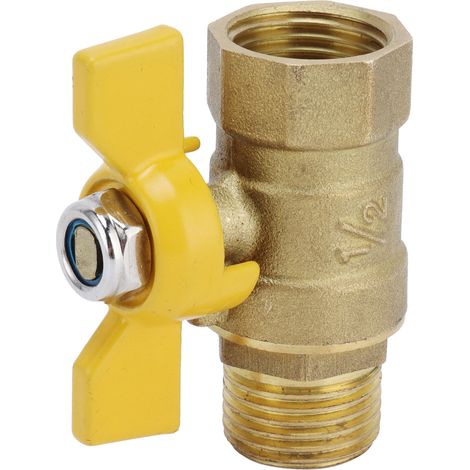 Vanne à gaz à spirale externe à 4 points, entièrement en cuivre épais, interrupteur à gaz naturel, vanne à bille à noyau de cuivre (1/5)