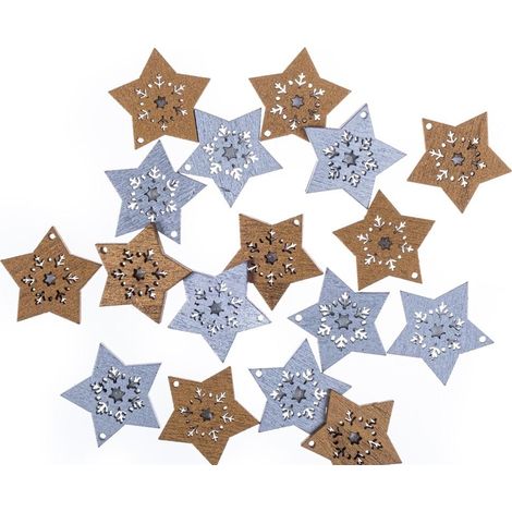 Stelle autoadesive in cristallo di legno, 16 pezzi