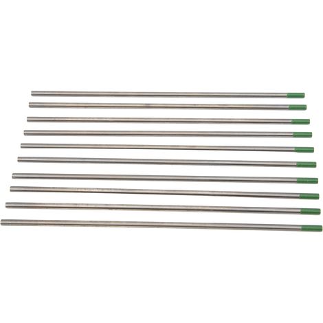10 électrodes de tungstène TIG WP, pointe verte, aiguilles, accessoires de soudage, 3,0 x 150 mm (1/5)