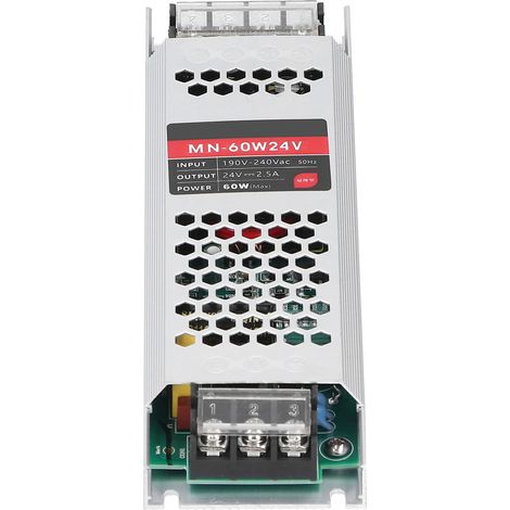 Alimentation LED à découpage, transformateur étanche ultra-mince et long, 60 W (DC24V) (1/5)