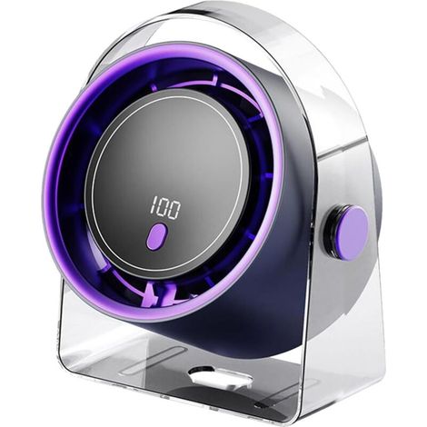Ventilateur de table rechargeable sans pales, 5,31 x 3,74 x 6,69 pouces, pour voyage, maison, extérieur, violet (1/5)