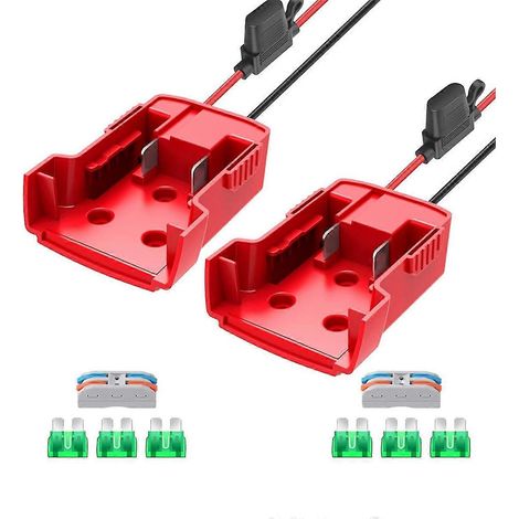 Confezione da 2 adattatori per auto giocattolo elettriche, compatibili con batterie Milwaukee M18, 18V, con fusibile e morsettiera. (1/5)