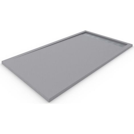 Duschwanne aus Harz mit PREMIUM ALLSTONE Rahmen - Alle Größen - 6 Farben - Ventil und Geschenkgitter - Zementgrau Ral 7037 70X140 CM