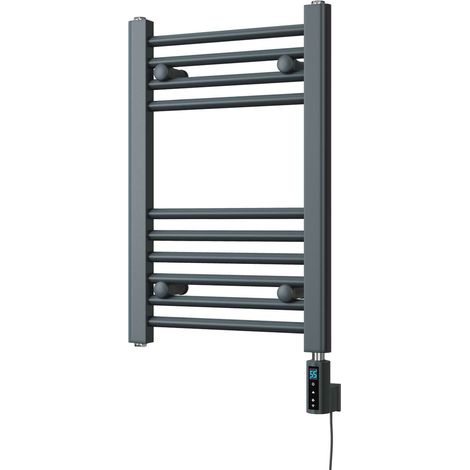 Zennor - Anthracite Electric Towel Rail H600mm x W400mm Straight 200w Thermostatic WIFI (1/3)