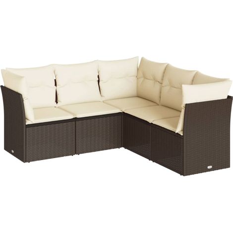 Maison Exclusive - Set comedor de jardín 5 piezas y cojines ratán (1/3)