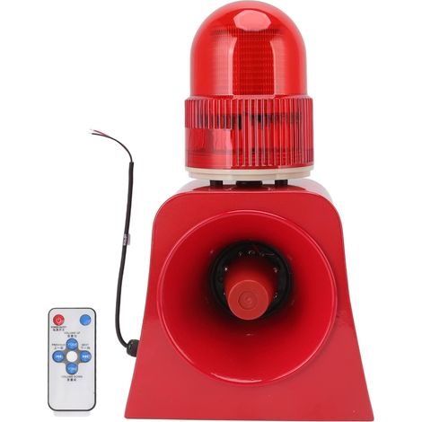 Alarme Sonore et Lumineuse Industrielle, Télécommande sans Fil LED Avertisseur Lumineux Klaxon Sirène Alarme 120db Personnalisable Voix Stroboscopique D'avertissement D'urgence (1/5)