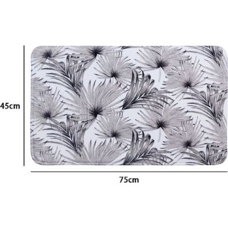 Trade Shop - Alfombra De Estera Para Muebles De Baño 45 X 75cm Fantasía Con Impresión Tropical 87074 -
