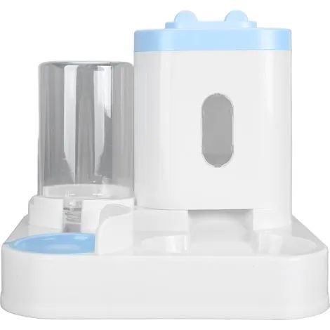 Distributeur d'eau et de nourriture pour animaux 2 en 1, grande capacité, détachable, automatique, pour chats, chiens et chiots, bleu (1/3)