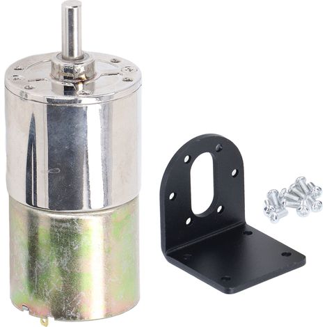 Micro-moteur à balais 24V DC 10W, réducteur de vitesse 0-50 tr/min, taille compacte, réglable, verrouillage automatique, support inclus. (1/5)