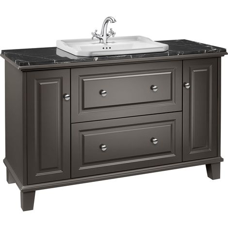 Mueble base para lavabo de encimera CARMEN - ROCA Color: Gris oscuro mate (1/2)