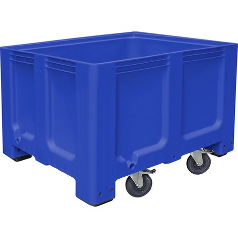 BRB Großbox, 4 Lenkrollen, 2 Feststellbremsen, LxBxH 1200x1x835 mm, lebensmittelecht, blau
