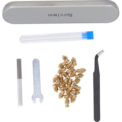 Kit de nettoyage pour buses d'imprimante 3D, aiguille plate MK8, accessoires pièces d'extrudeuse, ensemble multifonction (1/5)