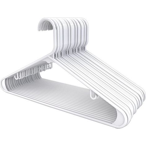Cintres en Plastique Solide Cintres en Feutre de Haute qualité pour Les placards Durables, Anti dérapants Conçus pour Les vêtements délicats (Blancs, 50) (1/5)