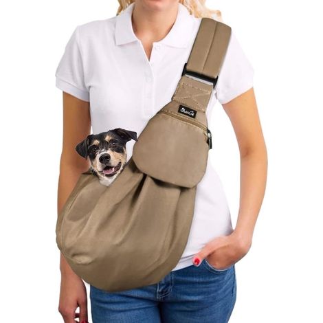 Sac de Transport pour Chien, Sac à Bandoulière Mains Libres pour Petit Animal de Compagnie avec Sangle Réglable, Adapté au Transport Petit Chien Animaux de Compagnie en Voyage en Plein Air (1/5)