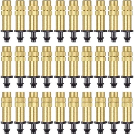 30 Pieces Adjustable Copper Atomizing Nozzle Drip Irrigation Sprayer 4/7mm Atomizing Micro Sprinkler Irrigation Equipment Cooling Garden Greenhouse Vegetables (1/5)