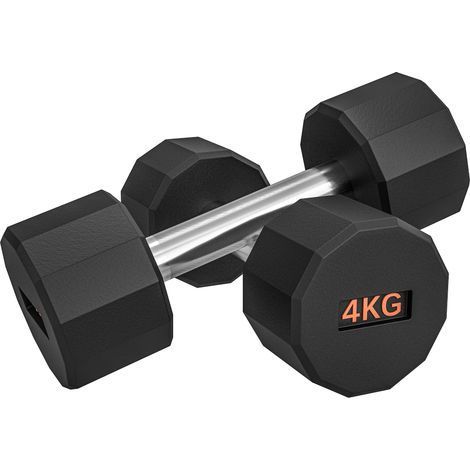 Dumbbells Weights Set with 12-Sided Shape and Non-Slip Grip for Men Women Home Gym Workout-2 x 4kg (1/5)