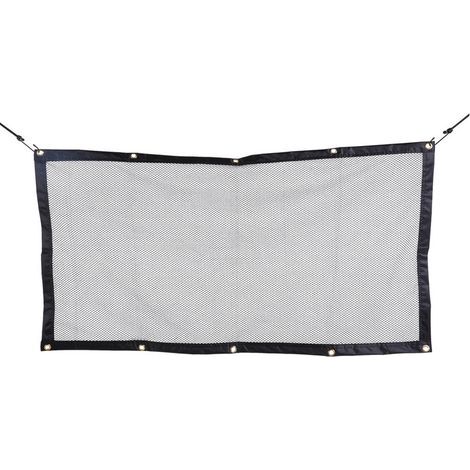 Barrière de voiture pour chien avec corde réglable et crochet, 115 x 62 cm, grille de séparation universelle pour coffre de voiture, filet de sécurité pour chien, animal domestique, SUV, camion, (1/5)