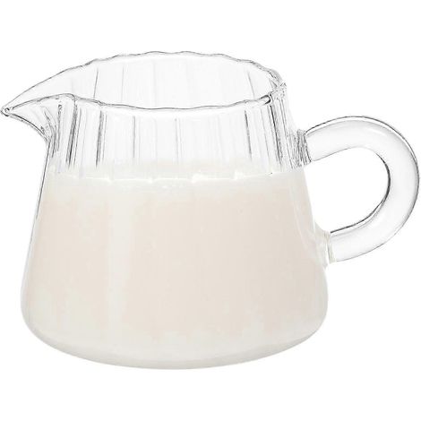 Petit pot à crème en verre, petit pot à lait, tasse à lait en verre, mousseur à lait, tasse à café, distributeur de crème à café, pot à sirop, 150 ml. (1/5)
