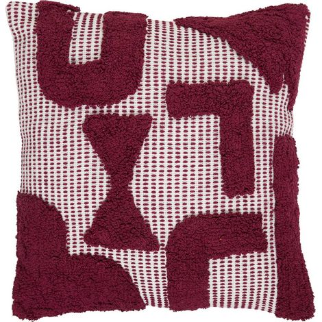 Kissen Poppy getuftete Baumwolle violett 50x50cm - Atmosphera créateur d'intérieur