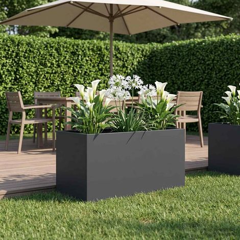 Cache-pot de jardin Anthracite 100 x 50 x 50 cm (1/5)