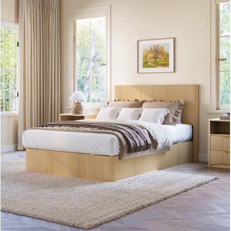 letto contenitore 140x200 lift finitura rovere chiaro HAVRYA (1/5)