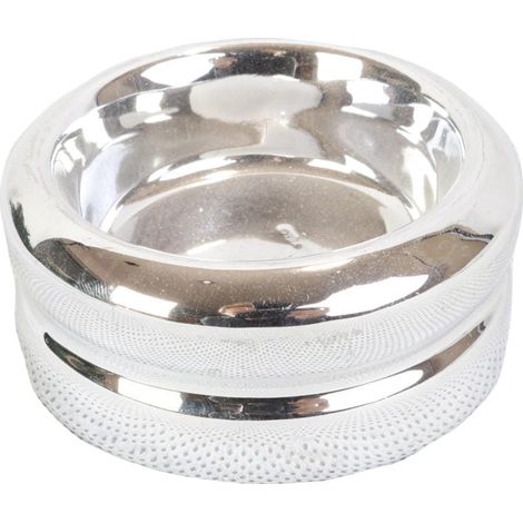 Portacandele in ceramica per lumini, color argento (1/3)