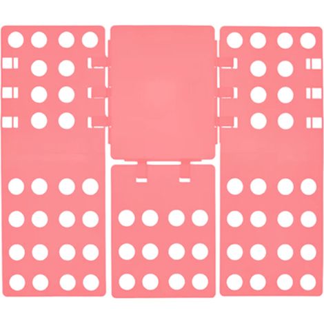 Planche à plier les t-shirts rose, pratique et stable, pour un gain de temps et un confort optimal. (1/5)