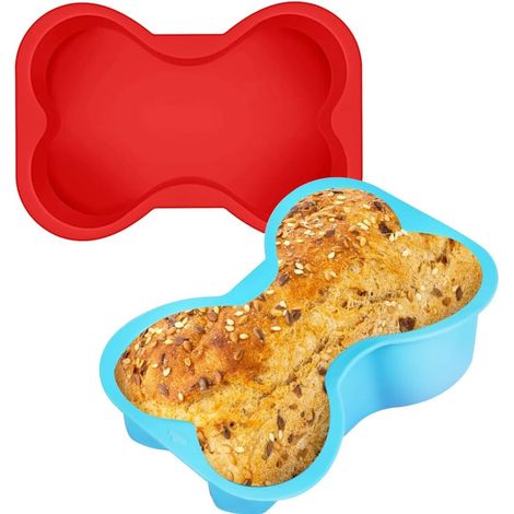JSSEVN-Moules en Silicone Chien Moulle Silicone Moules à Gâteaux Moules à Pâtisserie Moule de Cuisson Maison Savon Chien Anniversaire Noël 2 Pièces (1/5)