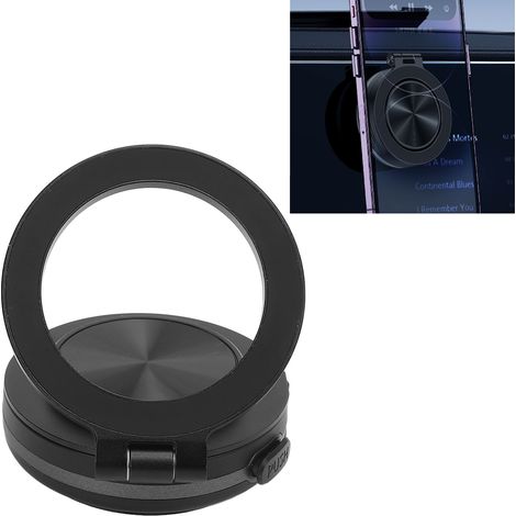 Soporte magnético para teléfono con ventosa, giratorio 360°, portátil, para escritorio, pared o transmisión en vivo, color negro, fabricado en acero inoxidable y plástico (SUS ABS), potencia de succió (1/5)