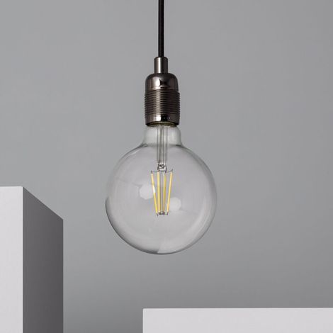 – Suspension métal Bowie noir – Style industriel vintage – Câble réglable en hauteur – Nécessite 1 ampoule E27 (1/5)