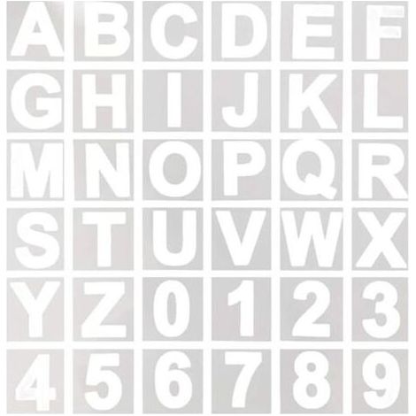 Lot de 36 pochoirs en plastique réutilisables pour bois, mur, tableau noir, apprentissage de la peinture, décoration d’intérieur, projets artistiques scolaires - 10,16 cm (1/5)