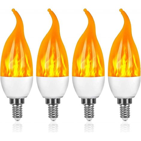 Filiyano-Ampoule LED E14 effet flamme 3W, lot de 4, lampes décoratives avec effet de flamme pour la décoration intérieure (1/5)