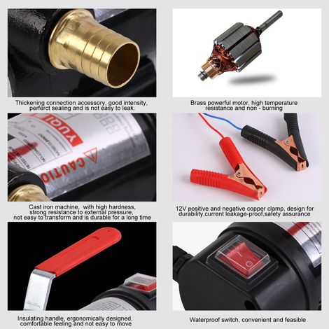 Extracteur électrique portatif de pompe de transfert de carburant de 12V pour l'huile commerciale automatique de kérosène Diesel de moteur (1/5)