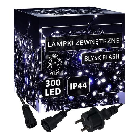 Luci di natale a LED, 24 metri, bianco freddo, lampeggiante blu, illuminazione natalizia IP44 (1/5)