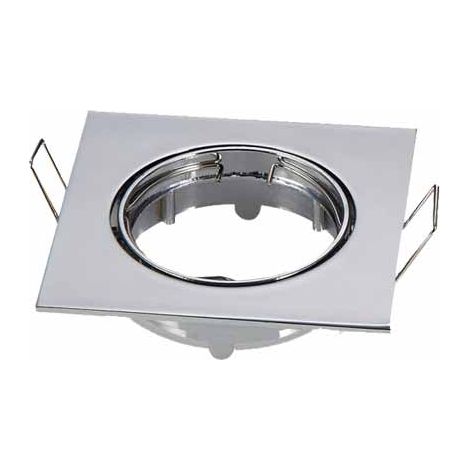 Portafaretto incasso alluminio quadrato regolabile gu10 mod. Vt-779sq sku 3592 cromato