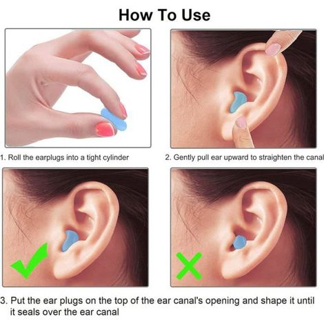 Bouchons D Oreilles - Silicone Réutilisables - Réduction Sonore 27 dB - Pour Dormir Natation Travail - 6 Paires (1/5)