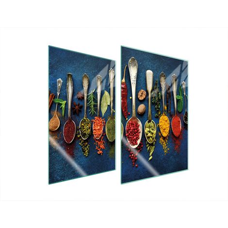 PIASTRA PROTETTIVA IN VETRO PER CUCINA 2x35x52 SPEZIE (1/5)