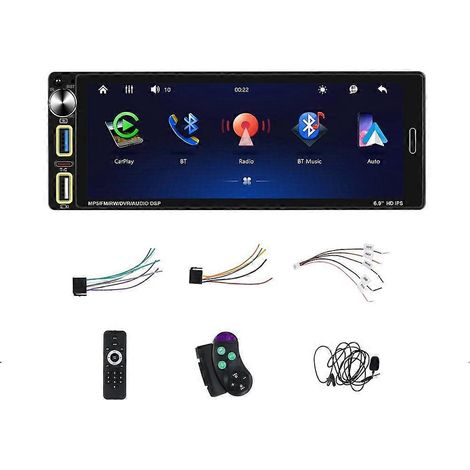 Autoradio im Single-DIN-Format, 6,9-Zoll-IPS-Touchscreen