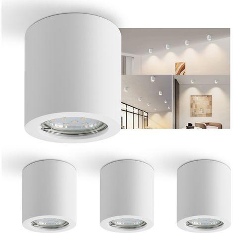 GBLY 4x Spot di costruzione bianco Spot di costruzione rotondo: GU10 Spot Lampada da soffitto Montaggio 230V in gesso Lampada di costruzione piccola Max.40W per salone sala da pranzo corridoio - Senza