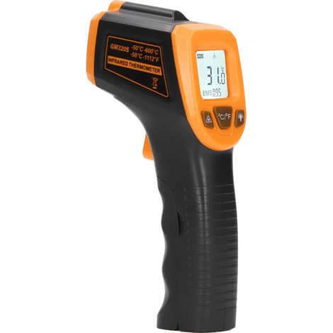 Pistolet de mesure de température portable infrarouge sans contact, boîtier ABS, pour usage industriel, orange (1/5)