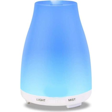 Humidificateur d'aromathérapie ultrasonique 200 ml avec diffuseur d'huiles essentielles à brume fraîche et LED 7 couleurs - Idéal pour la maison, le bureau, la chambre de bébé, la chambre à coucher et (1/5)